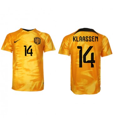 Nederland Davy Klaassen #14 Hjemmedrakt VM 2022 Kortermet